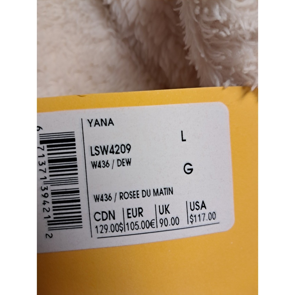 Lole Women's Yana Sherpa Beige Cropped Button Neck Hoodie Sz L - Picture 2 of 11